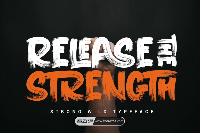 RELEASE THE STRENGTH是一款非常有趣的干笔刷效果的字体,自带了斜体和连笔效果,效果看起来非常自然逼真,并带有粗糙的纹理。非常适合品牌设计,标志,电商设计、产品包装,海报,邀请函,贺卡,新闻标题,博客等各种设计场景。