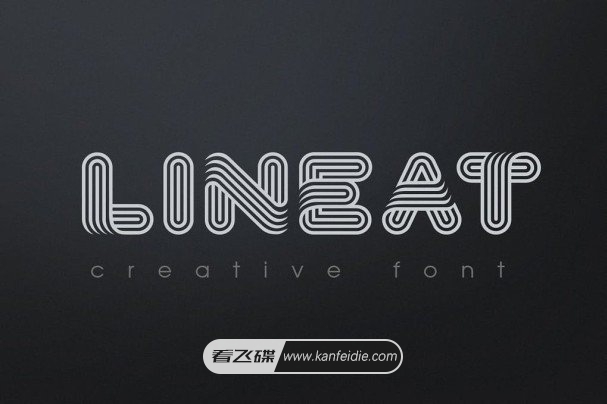 时尚复古的圆角弧形条纹艺术英文字体免费下载 Lineat font