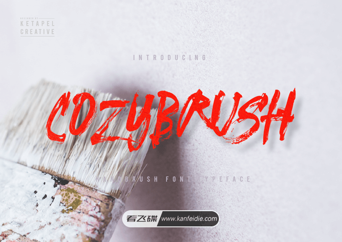 粗糙笔刷手写效果的英文毛笔字体下载 Cozybrush Font