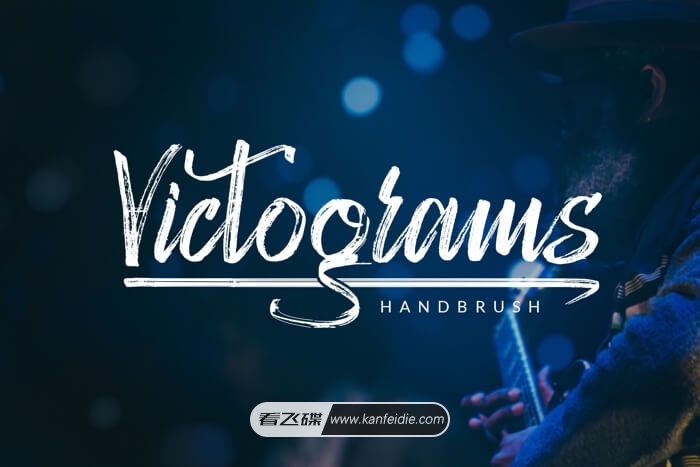 干画笔风格的英文艺术字体下载 Victograms Font