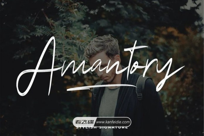飘逸的英文手写签名字体 Amantory
