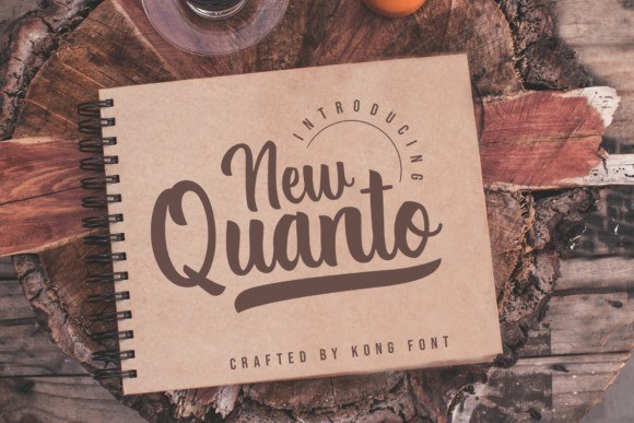 Quanto花式复古连体手写ps英文字体