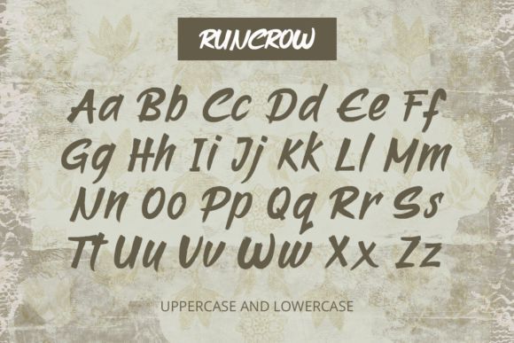 Runcrow大气中国风毛笔书法英文字体