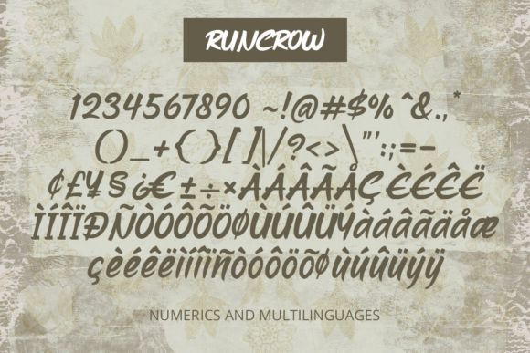 Runcrow大气中国风毛笔书法英文字体