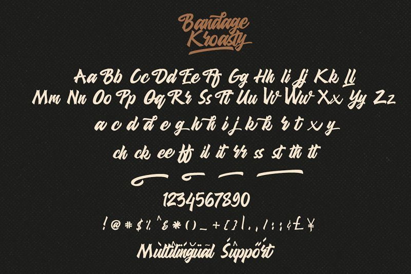 Kroasty粗体复古艺术手写英文LOGO字体
