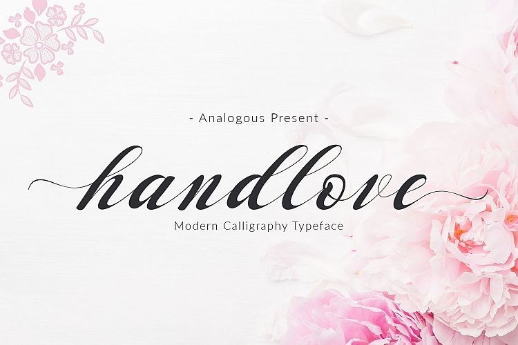 现代圆体手写连笔风格ps英文艺术字体 Handlove