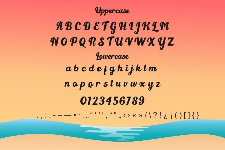 圆润卡通的卡爱花体连笔手写英文粗字体 Light Beach
